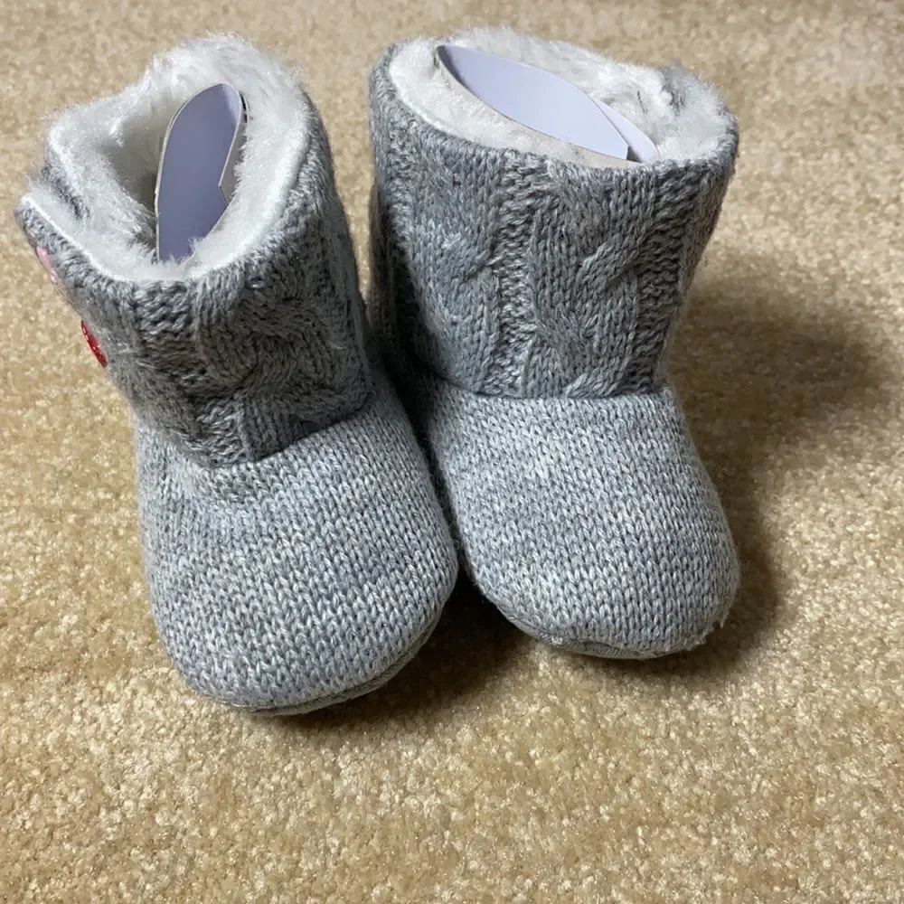 Girl Gray faux-fur Lined Booties 6-12month